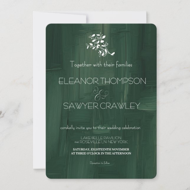 Inbjudan till Lush Grönt Garden Wedding (Framsida)