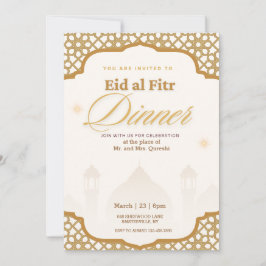 Inbjudan till Luxury White och Guld Eid al fitr Pa