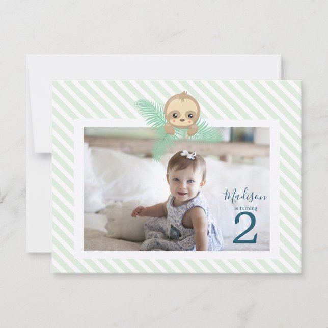 Inbjudan till lycklig Baby Sjunde födelsedag 2:a f (Framsida)