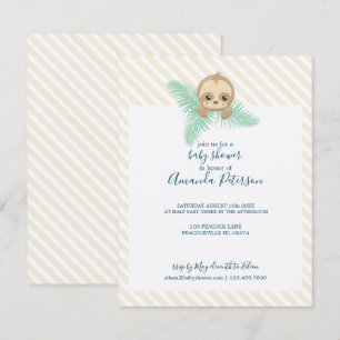 Inbjudan till Lycklig Baby Sloth Baby Shower
