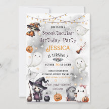 Inbjudan till Lycklig Boo Halloween - Cute Ghost