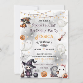 Inbjudan till Lycklig Boo Halloween - Cute Ghost