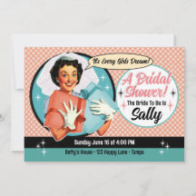 Inbjudan till lycklig Bride Shower - Rosa