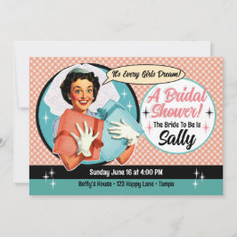 Inbjudan till lycklig Bride Shower - Rosa