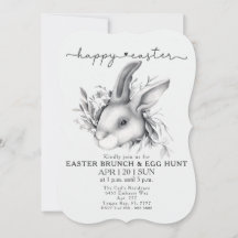 Inbjudan till lycklig Bunny Påsk Brunch & Egg Hunt