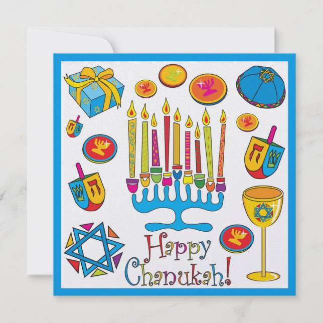 Inbjudan till lycklig Chanukah (Framsida)