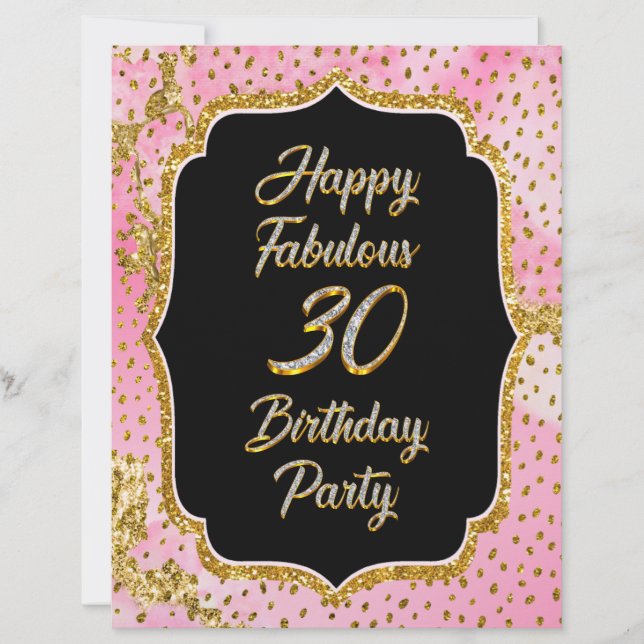 Inbjudan till lycklig Fabulous 30års födelsedag Pa Brevhuvud (Framsida)