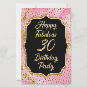 Inbjudan till lycklig Fabulous 30års födelsedag Pa Brevpapper