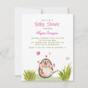 Inbjudan till lycklig Garden Party Hedgehog Baby S