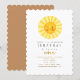 Inbjudan till lycklig Gult Sunshine Birthday Birth