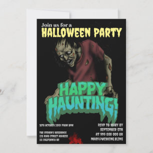 Inbjudan till Lycklig Haunting Zombie Halloween fe