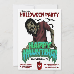 Inbjudan till Lycklig Haunting Zombie Halloween fe