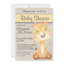 Inbjudan till lycklig Little Giraffe Baby Shower