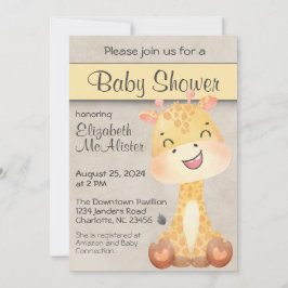 Inbjudan till lycklig Little Giraffe Baby Shower