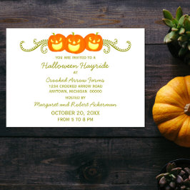 Inbjudan till Lycklig Pumpkin Swirls Halloween fes