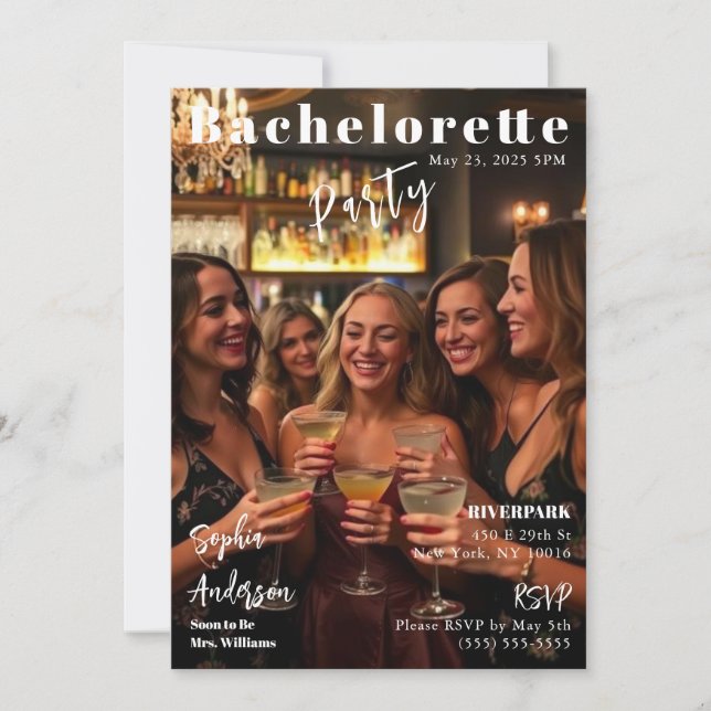 Inbjudan till Magazine Cover Bachelorette (Framsida)