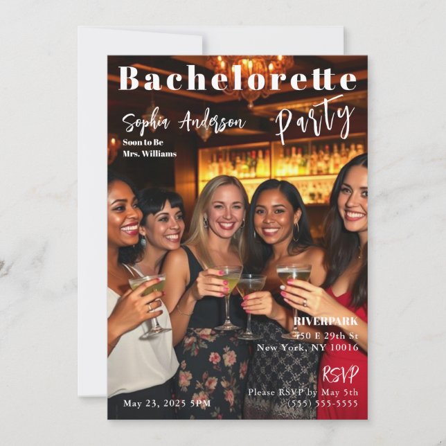 Inbjudan till Magazine Cover Bachelorette (Framsida)