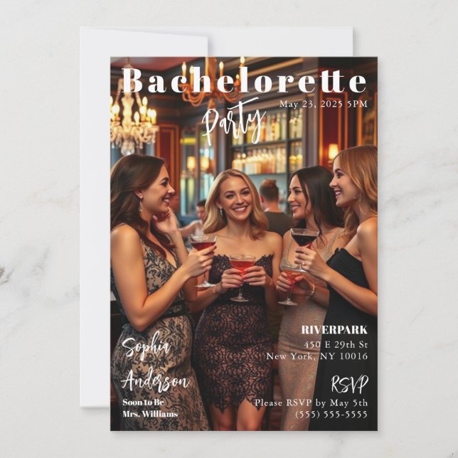 Inbjudan till Magazine Cover Bachelorette (Framsida)