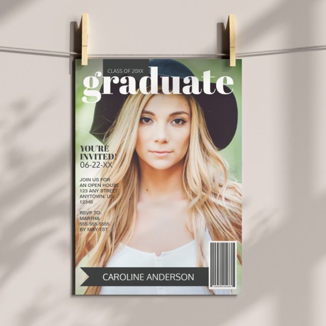 Inbjudan till Magazine Cover Photo Studenten (Skapare uppladdad)