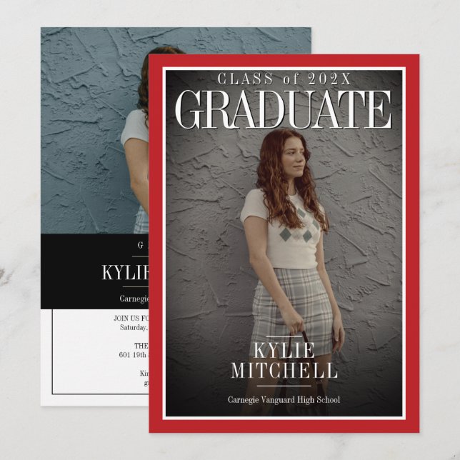 Inbjudan till Magazine Cover Studenten (Fram/baksida)