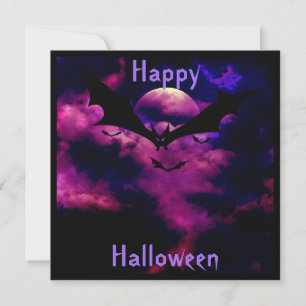 Inbjudan till magenta Himlar Fladdermöss Halloween