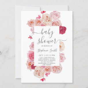 Inbjudan till magenta Rosa Baby Shower-flicka