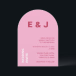 Inbjudan till magenta Rosa White Wedding<br><div class="desc">På framsidan av det här trendiget finns det ett modernt bröllopskort med körsbärsbrev och magenta på ljus rosa bakgrund. Kortets baksida har en enkel körsbärsmodell med magenta. Ett fint bröllopsinbjudningskort som är enkelt att anpassa onlinen innan du beställer.</div>