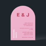 Inbjudan till magenta Rosa White Wedding<br><div class="desc">På framsidan av det här trendiget finns det ett modernt bröllopskort med körsbärsbrev och magenta på ljus rosa bakgrund. Kortets baksida har en enkel körsbärsmodell med magenta. Ett fint bröllopsinbjudningskort som är enkelt att anpassa onlinen innan du beställer.</div>