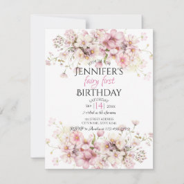 Inbjudan till Magic Rosa Fairy Birthday