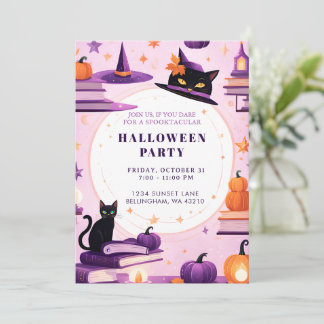 Inbjudan till Magic Witch Cat Halloween fest