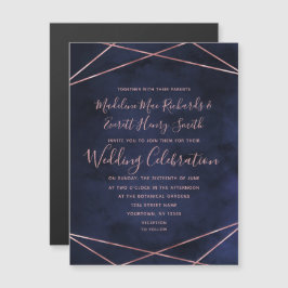 Inbjudan till Magnetic Wedding i marinen Blue & Ro Magnetisk Inbjudningskort