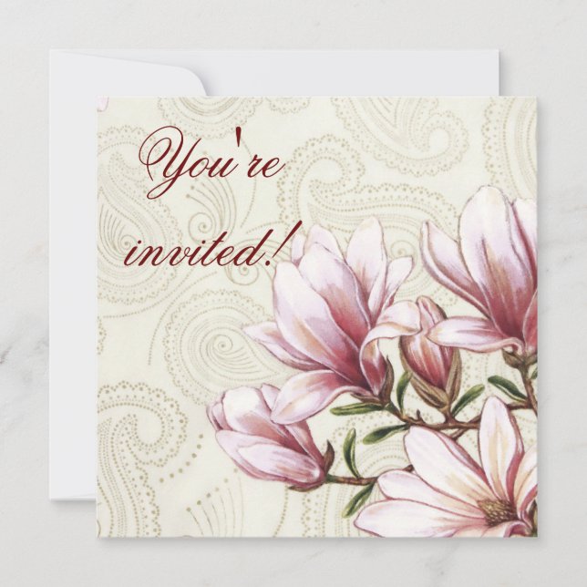 Inbjudan till Magnolia och Paisley Birthday (Framsida)