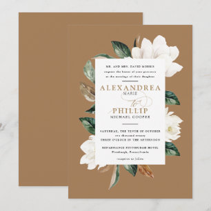 Inbjudan till Magnolia Wedding Guld