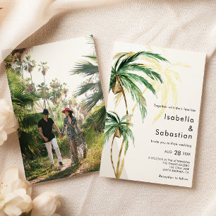 Inbjudan till målfotobröllop i Handflatan Träd