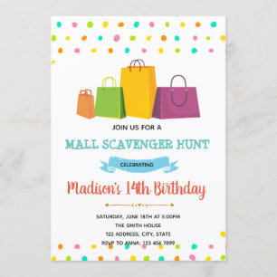 Inbjudan till Mall Shopping Scavenger Hunt