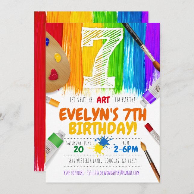 Inbjudan till målningsgrupper, artikel-Födelsedags (Fram/baksida)