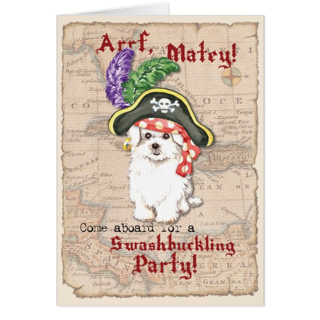 Inbjudan till maltesiska Pirat OBS Kort (Framsidan)