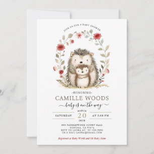 Inbjudan till mamma Baby Hedgehog Baby Shower Show