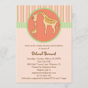 Inbjudan till Mamma och Baby Giraffe Unisex Baby S