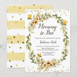 Inbjudan till mamma till Bee Baby Shower