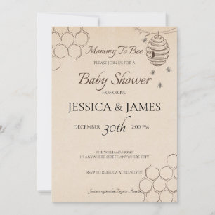 Inbjudan till mamma till Bee Baby Shower