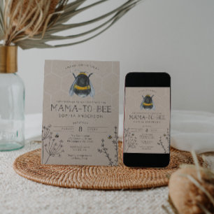 Inbjudan till mamma till Bee Baby Shower