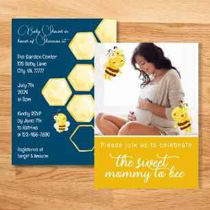 Inbjudan till mamma till Bee Baby Shower