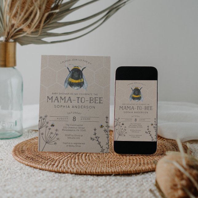 Inbjudan till mamma till Bee Baby Shower (Skapare uppladdad)