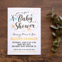 Inbjudan till mamma till Bee Baby Shower