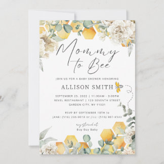 Inbjudan till mamma till Bee Baby Shower