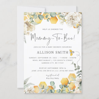 Inbjudan till mamma till Bee Baby Shower