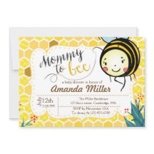 Inbjudan till mamma till bin - Bee Baby Shower