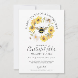 Inbjudan till Mamman elegant till Bee Baby Shower