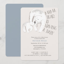 Inbjudan till mammans Bear Blue Boy Baby Shower